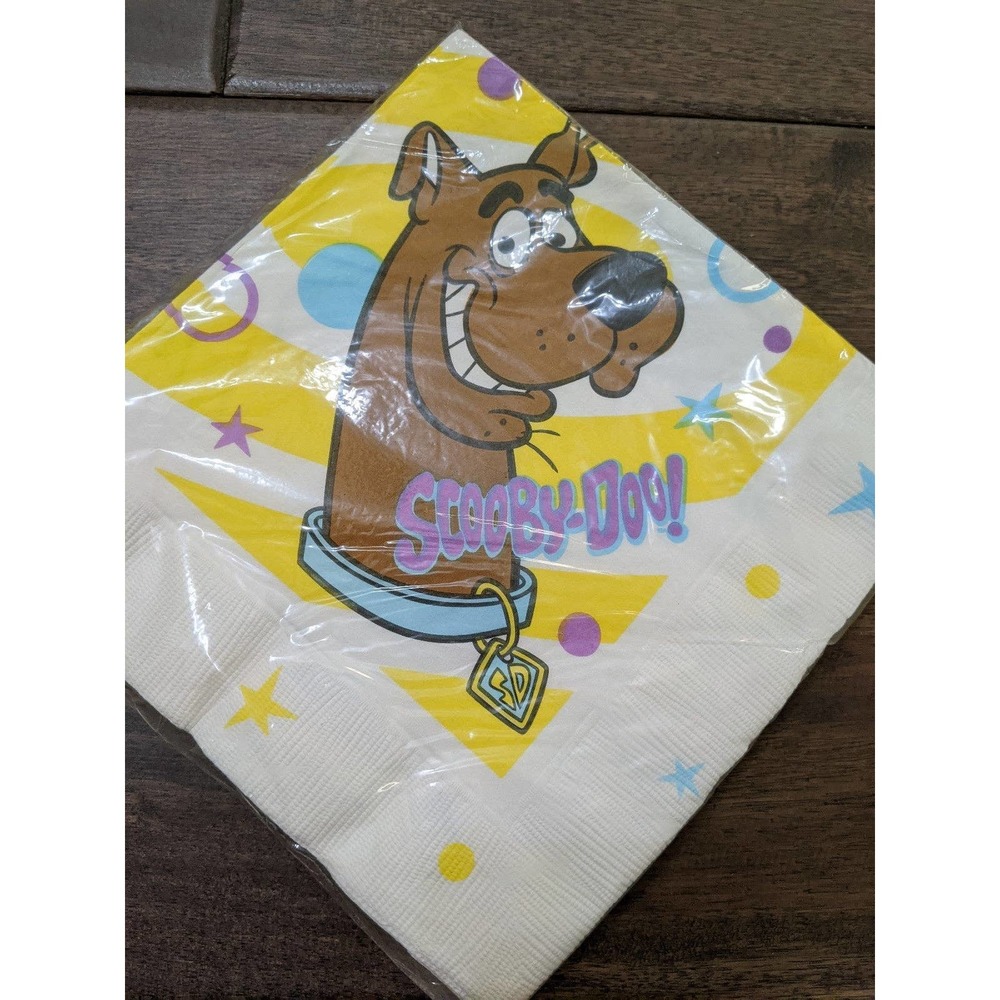 3/$20 Vintage Y2K 90s LARGE 13x13 Scooby-Doo Birthday Napkins NEW New Retro